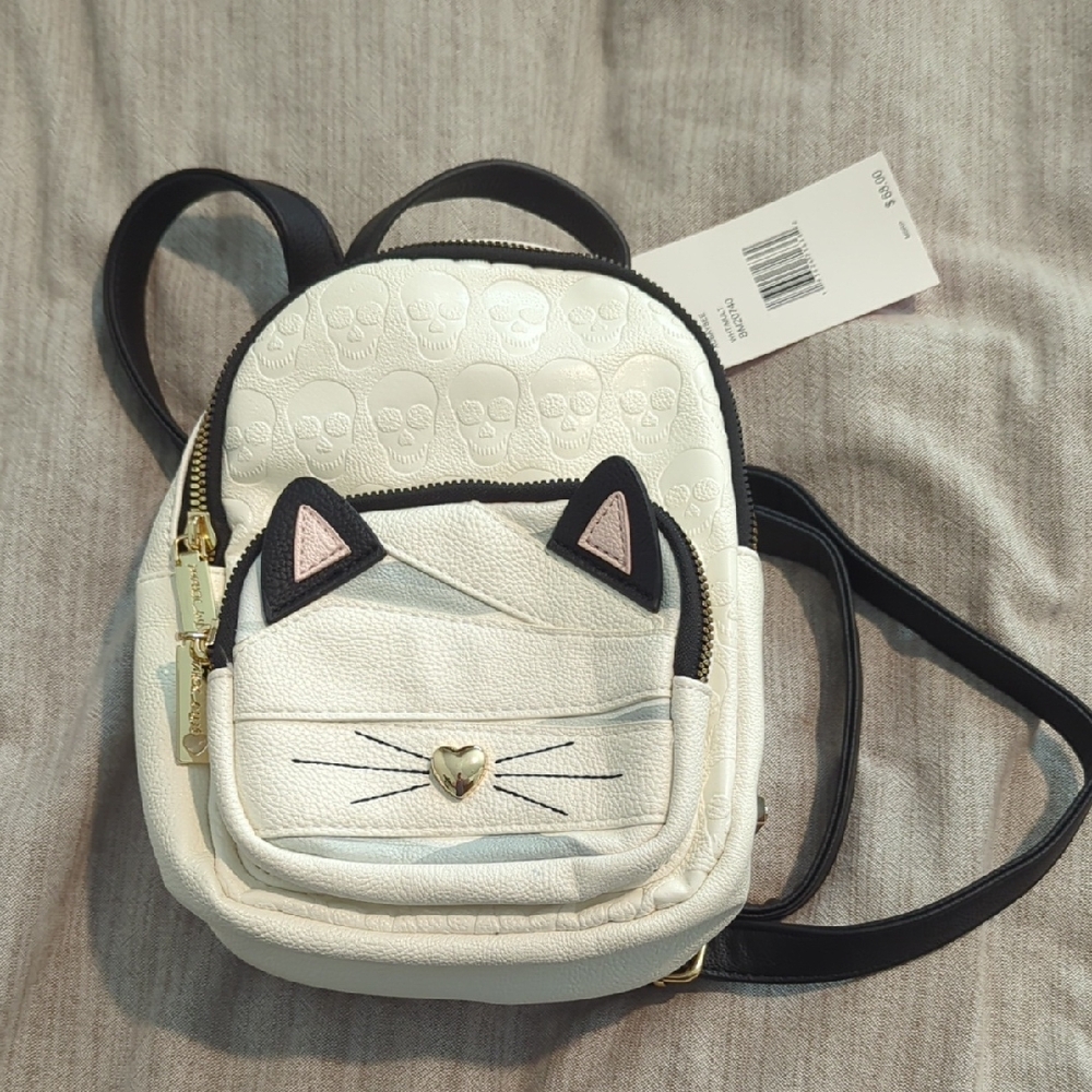 NWT Betsey Johnson Mummy Cat Mini Backpack